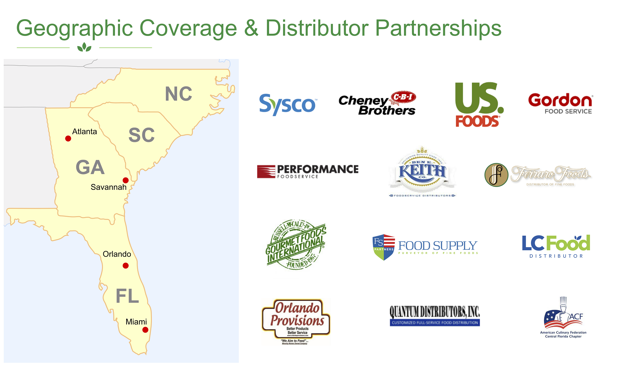 Geographic Map and Distributors